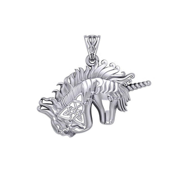 Celtic Unicorn Silver Pendant TPD5663 - Jewelry